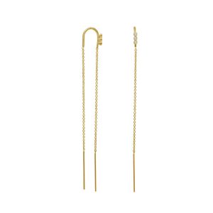 Stine A Three Dots Double Chain Earring Piece Gold