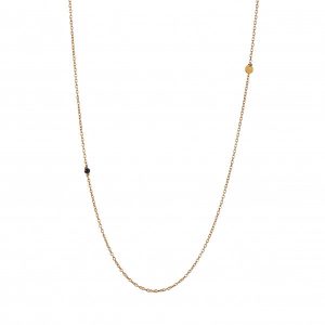 Pendant Chain With Petit Coin And Black Spinel Necklace