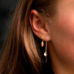Clear Sea Earring With Stone Gold