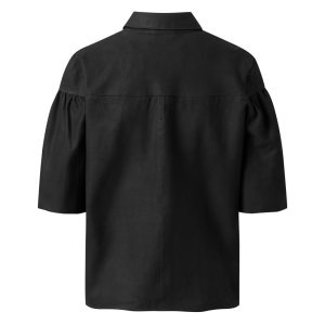 Kortærmet skjorte i blød skindkvalitet / 50326 - Black (Nero) Back