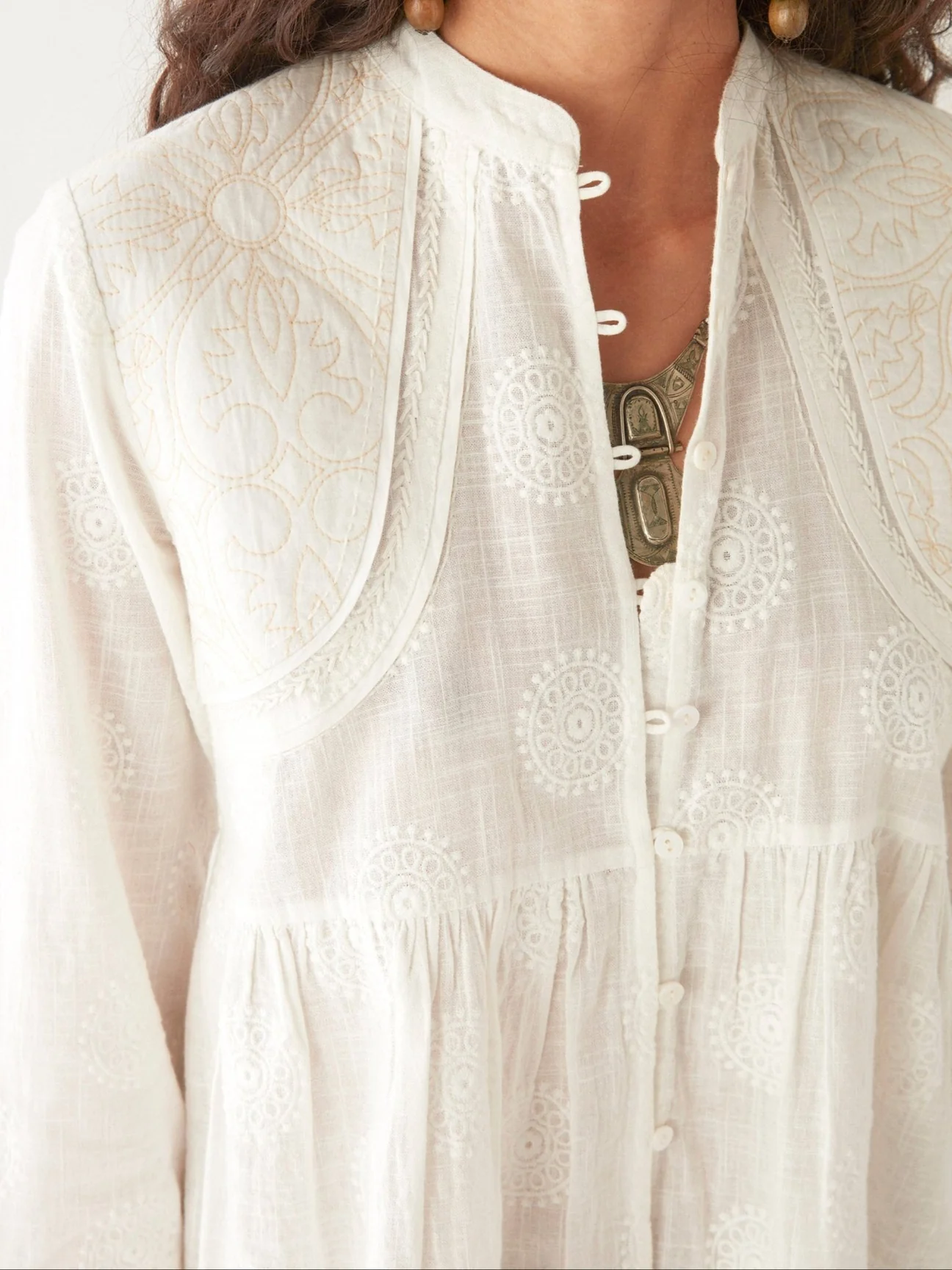 Ariana Blouse – Mosaique Ivory - Billede 2