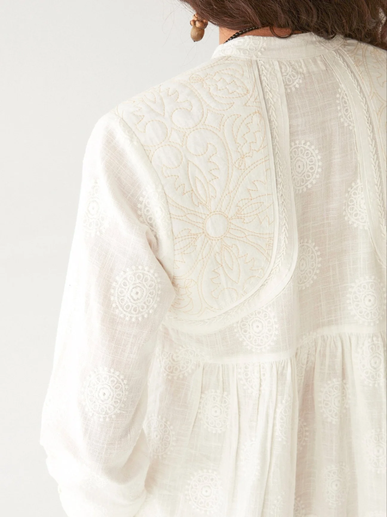 Ariana Blouse – Mosaique Ivory - Billede 3