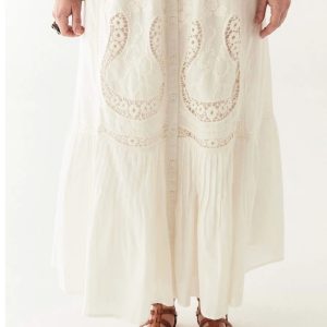 Luisa Skirt White Lilies details