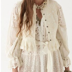 Sandro Vest Tesela Ivory front