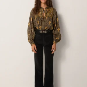 Triana Blouse - Peacok Avocado fra Maison Hotel