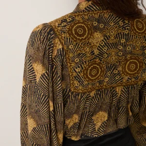 Triana Blouse - Peacok Avocado fra Maison Hotel