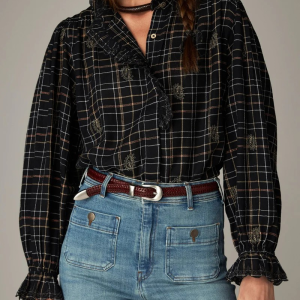 Coco Blouse – Noir Plaid | Maison Hotel